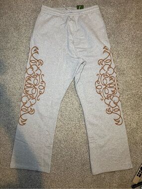Denim Tears Western Embroidered Grey Sweatpants Size XL Brand New
